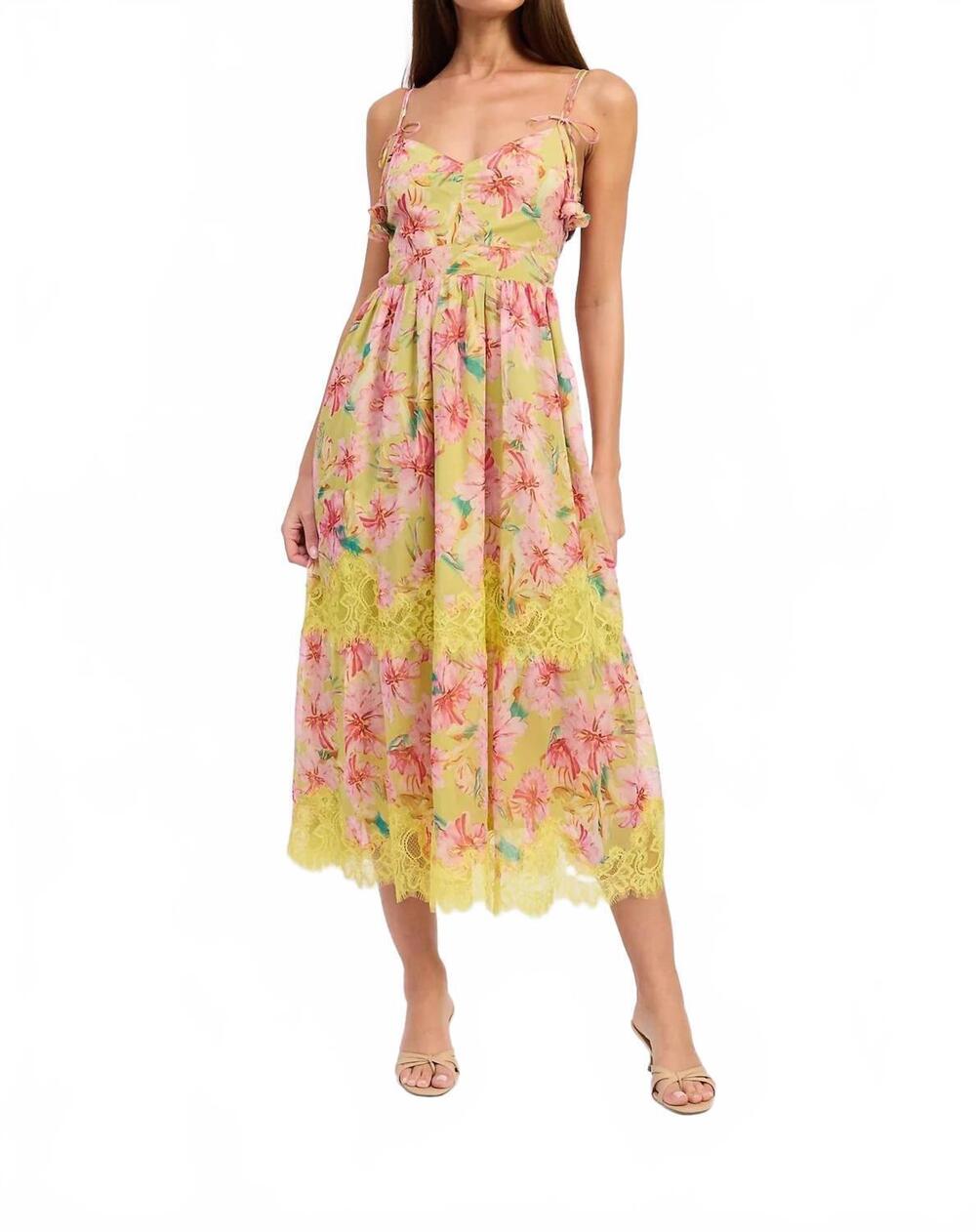 NEW EN SAISON eva midi dress in yello